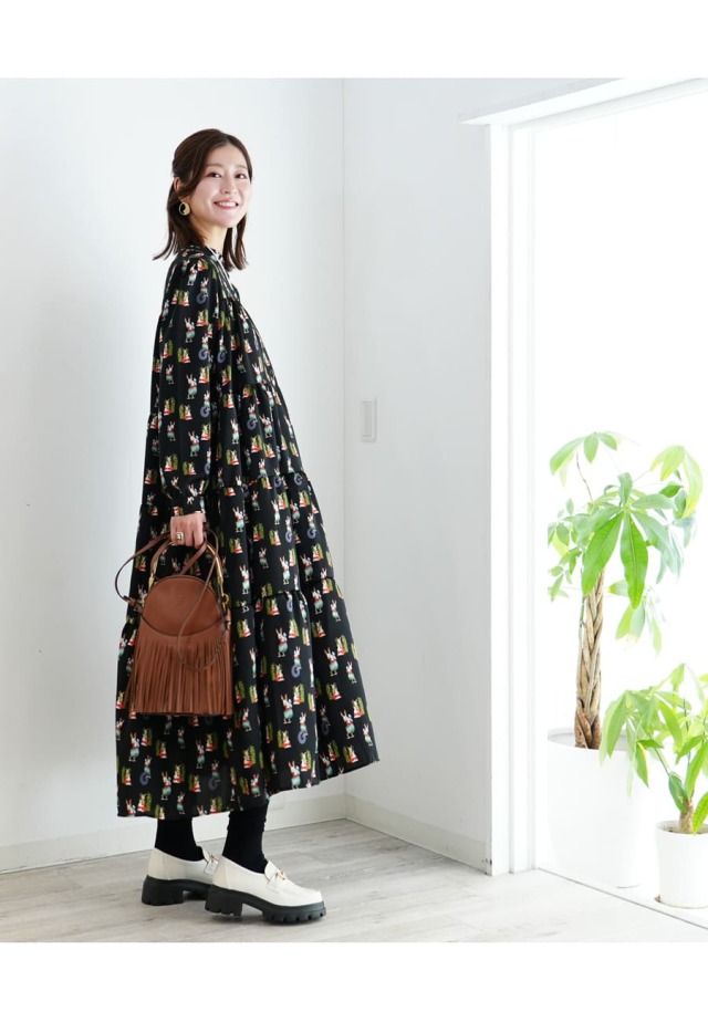 AVERY】キャロル・ロマンティックバニー・ティアードワンピース