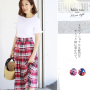 ＜Milk tea next＞キャンディチェック・ビューティタックスカート