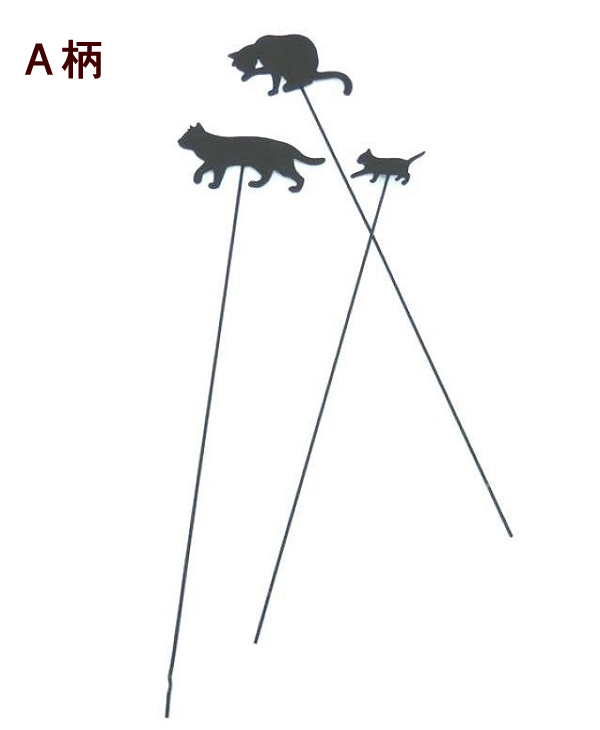 黒猫モチーフアイアンガーデンピック3本セット1