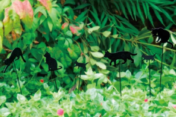 黒猫モチーフアイアンガーデンピック3本セット3