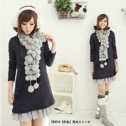 兎毛ストール灰（５色展開）