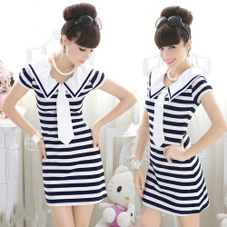 マリンボーダー・セーラーワンピース