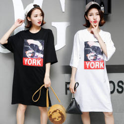 ふんわり・プリント・ロングＴシャツ