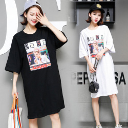レディープリント・ロング丈Ｔシャツ