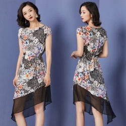ファッションショップAya☆花柄アシメ・ワンピース