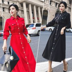 ファッションショップAya☆フロントボタン・シャツワンピース ファッションショップAya☆フロントボタン・シャツワンピース