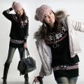 雪結晶柄がかわいいニットワンピ（3色展開）