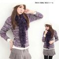 兎毛ストール紫（５色展開）