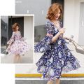 花柄ボヘミアンワンピース