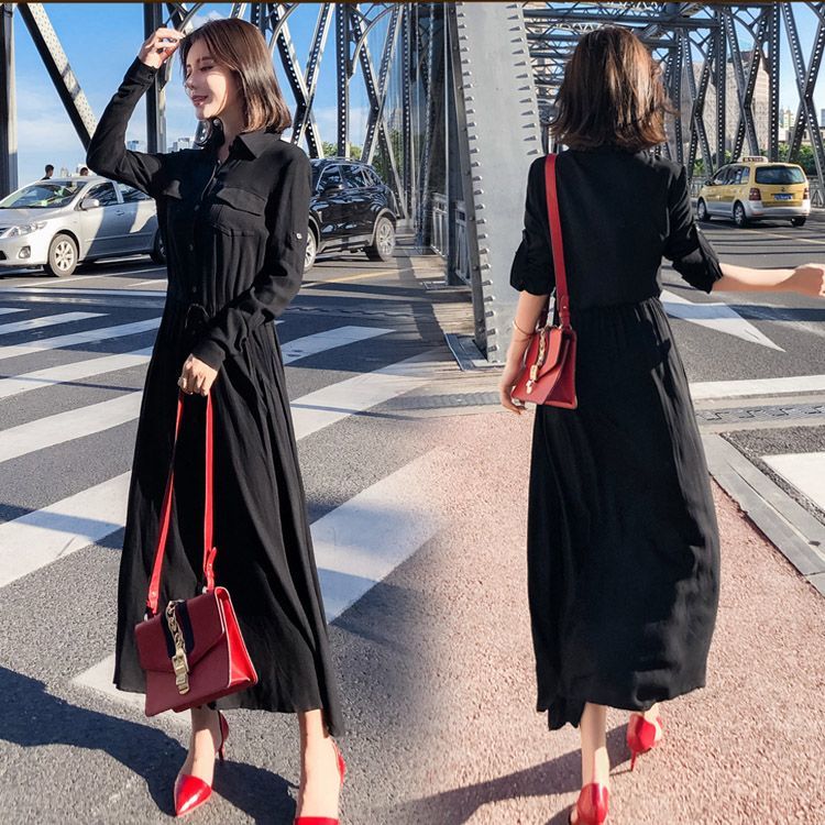 シャツロング・ロールＵＰ・ロングワンピース