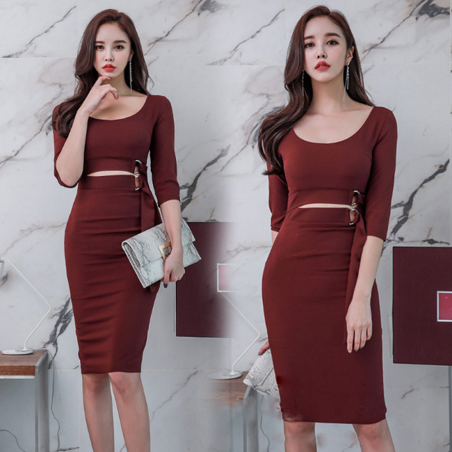 ウエストカットベルト・ワンピース