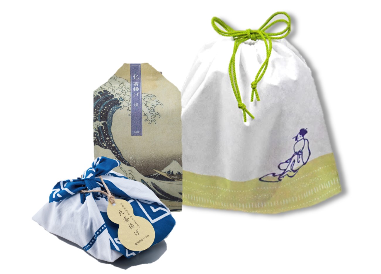 北斎揚げ 江戸巾着詰合せ 藍地形染つつみ 忍者/東あられ本鋪【公式通販】