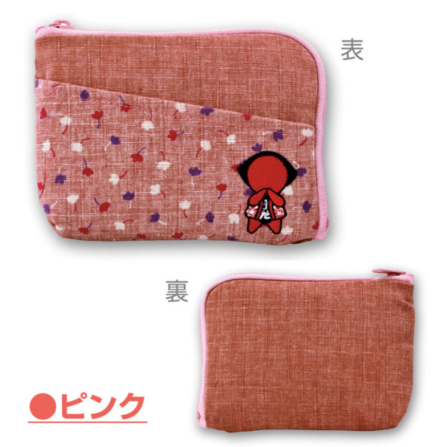 送料360円～】おねがいさるぼぼ ポーチ（小） 小物入れ カードケース