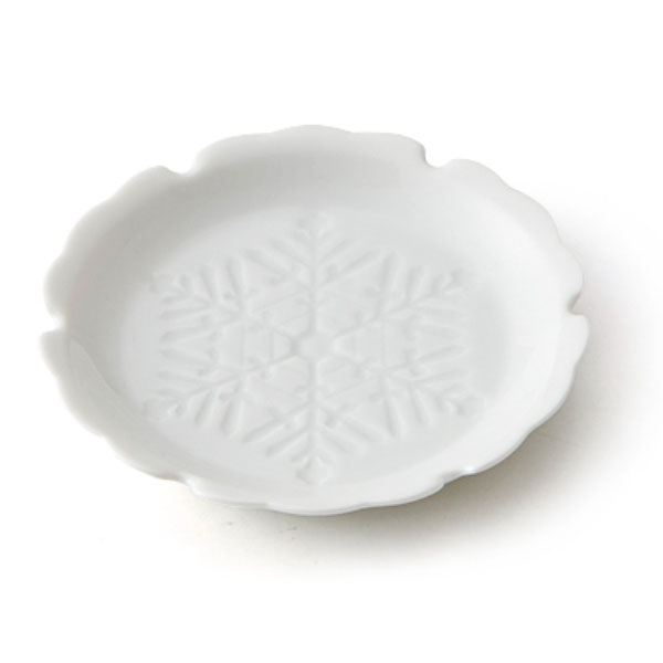 gaku 線刻小皿（雪花）白磁