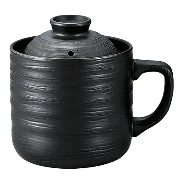 楽炊御膳 レンジ専用炊飯陶器　炊飯マグ 黒