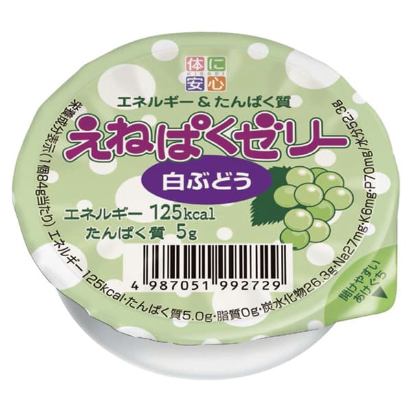 えねぱくゼリー 白ぶどう風味 84g×48個-高カロリーゼリー-ビースタイル本店