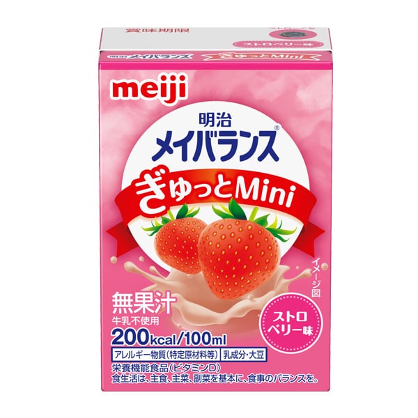明治ﾒｲﾊﾞﾗﾝｽぎゅっとMini ｽﾄﾛﾍﾞﾘｰ味 100ml×24本