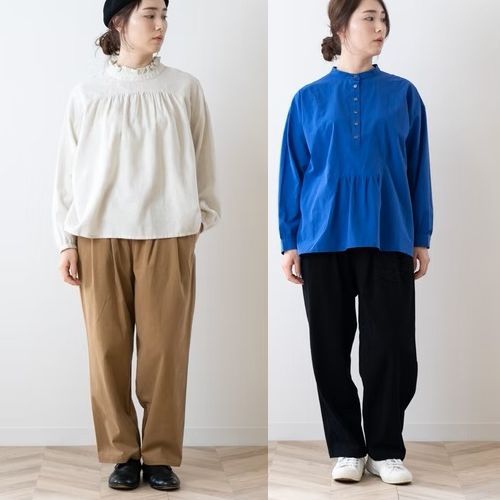 ツイル裏起毛 ツータックパンツ【2025秋冬】nachukara【ナチュカラ