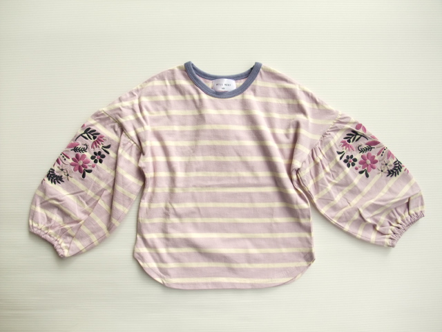 春夏 Will Mery ウィルメリー お花刺繍 ロンt ラベンダー 80 130 Now