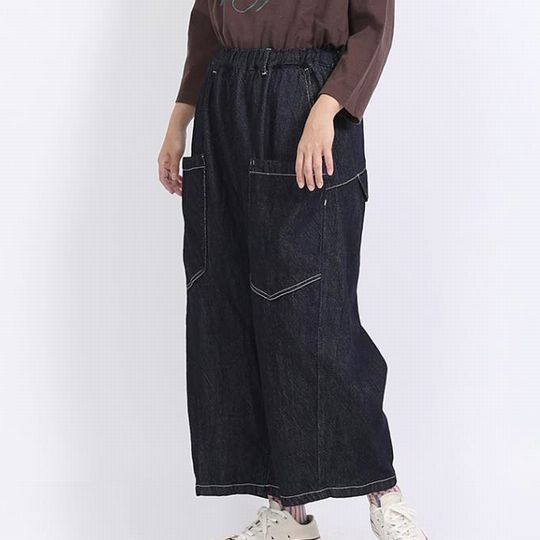 今期 tumugu（ツムグ） スラブヤーンデニム 8分丈パンツ インディゴ 今期 tumugu（ツムグ） スラブヤーンデニム 8分丈パンツ インディゴ