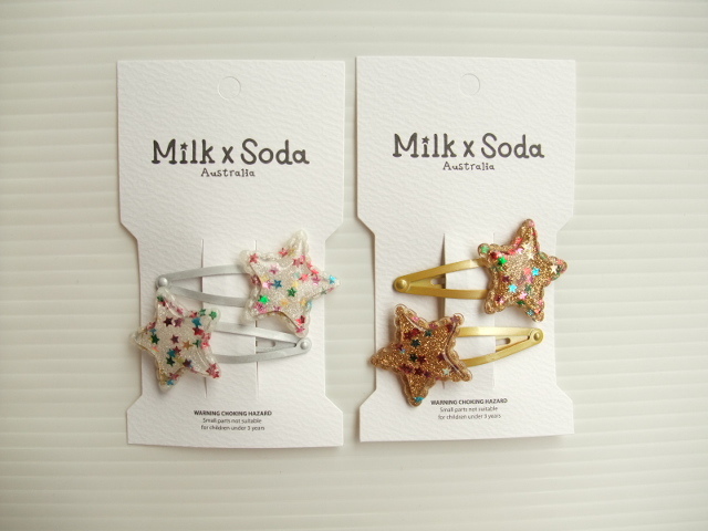 通年 Milk Soda ミルク ソーダ Bright Star Snap Clip キラキラスター ヘアクリップ 2色 Mshc190