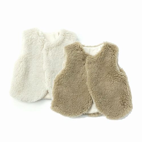 【秋冬】mimi poupons【ミミプポン】リバーシブルファーベスト(2色)(S(80-95cm)・M(95-115cm))180478-1