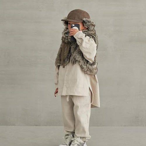MOUNTEN. ファーベストMサイズ 2023秋冬】MOUN TEN.【マウンテン】fur vest フード付 ショートベスト