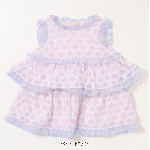 ラスト2点　処分SALE【70％OFF】【通年】fafa【フェフェ】WAFFLES | ベビーワンピース〈ベビーピンク〉  （80～100）1503-0002
