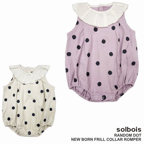 22春夏 Solbois ソルボワ ドット柄 プリントロンパース 出産祝 2色 70 80 N 22春夏 Solbois ソルボワ ドット柄 プリントロンパース 出産祝 2色 70 80 N