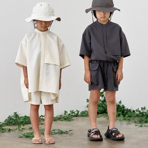 【 2023春夏】MOUN TEN.【マウンテン】sheersucker cargo shorts  サイドポケットショートパンツ（2色）（95～140/4サイズ）23s-mp76-1342［セール対象外］