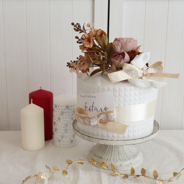 Chocolate Xmasフラワーブーケ１段おむつケーキ【1colors】