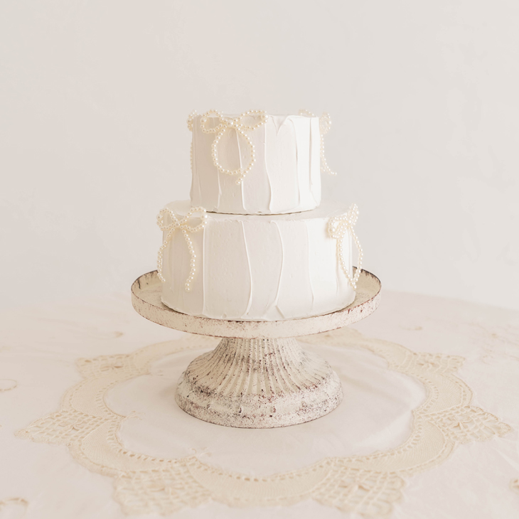 【名入れ】クレイケーキ パールリボン 撮影グッズ