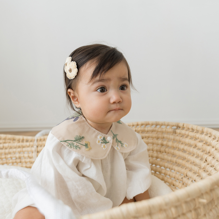 リネンウェアセット ボタニカガーデン Dress or Rompers × 3 Collars（ ワンピースまたはロンパース × 3カラーズ） 80cm