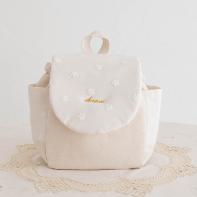 【名入れ】世界にひとつのベビーリュック ペタルドット ハンドメイド