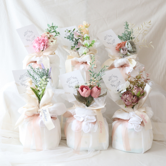 誕生花ブーケおむつケーキ【1月-6月】