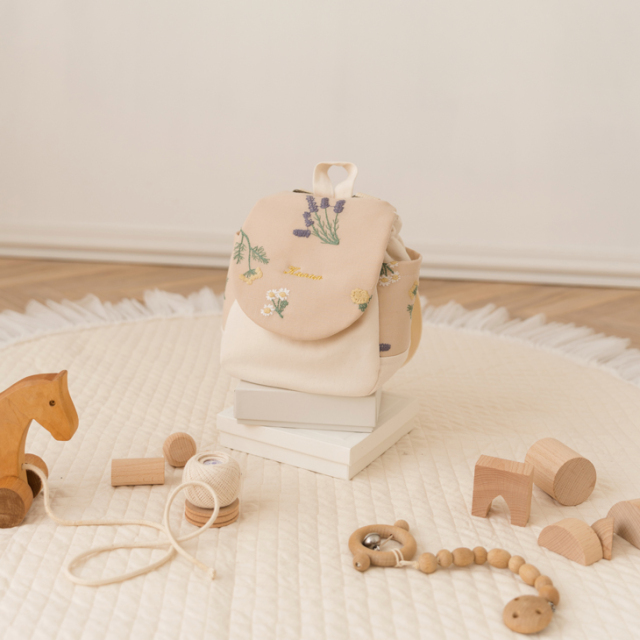 ハンドメイドスタイ　ベビーリュック　オーダー　菜の花様 ハンドメイドスタイ ベビーリュック オーダー 菜の花様