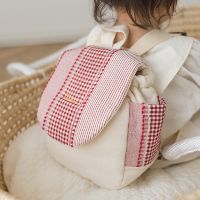 名入れ】世界にひとつのベビーリュック ミックスライン ハンドメイド