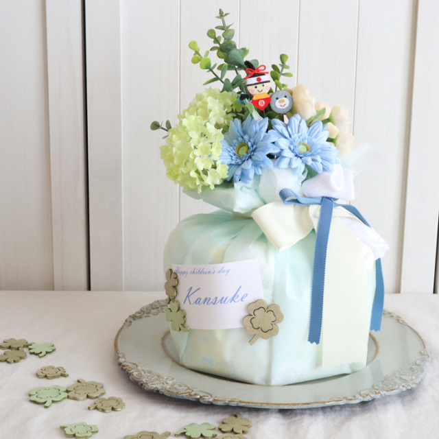 こどもの日フラワーブーケ１段おむつケーキ【1colors】