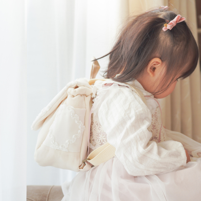 名入れ】世界にひとつのベビーリュック2colors ダイヤモンドフリル