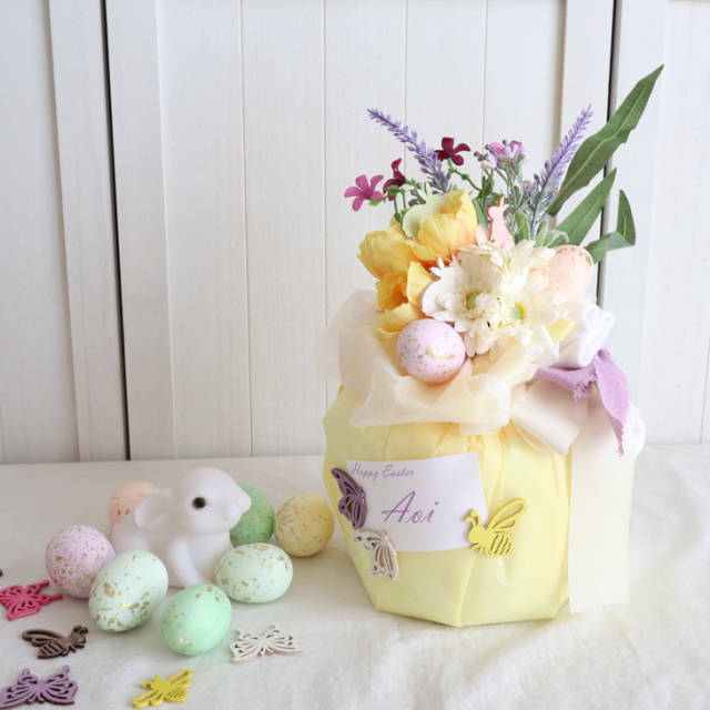 HAPPY EASTERフラワーブーケ１段おむつケーキ【1colors】