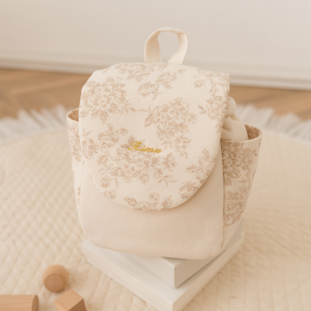 【名入れ】世界にひとつのベビーリュック エクリュブーケ ハンドメイド