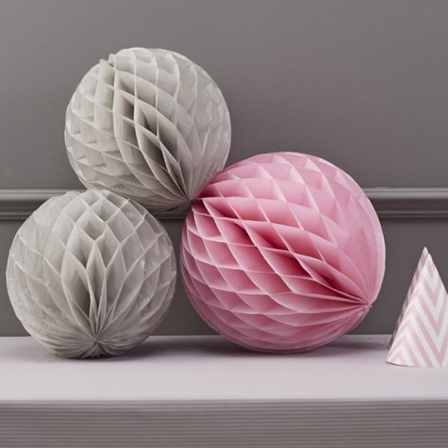 ハニカムボール3点セット グレーアンドピンク 25cm/30cm