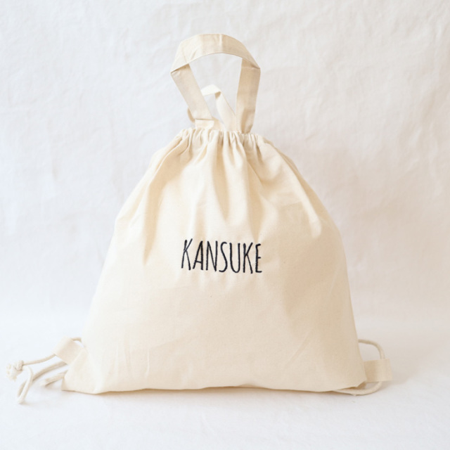 SIMPLE]一升餅巾着リュック【8colors】シンプル/名入れ刺繍/一升パン/1