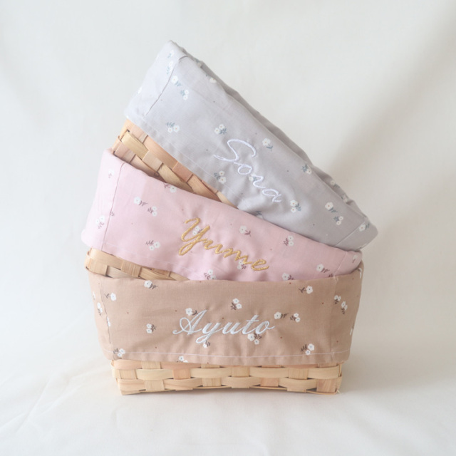 PINDOT MINI FLOWER]名前入りバスケット【3colors】ピンドットミニ