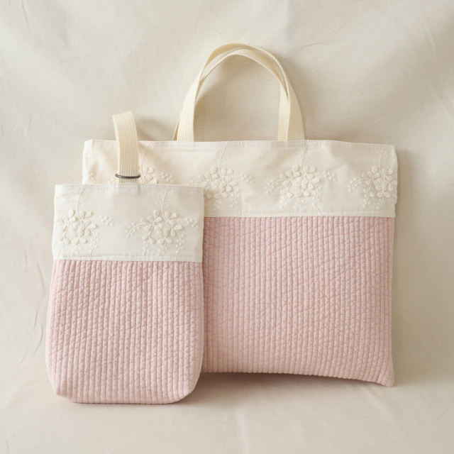 FLOWER EMBROIDERY]入園・入学2点セット【2color】フラワーエンブロイ 