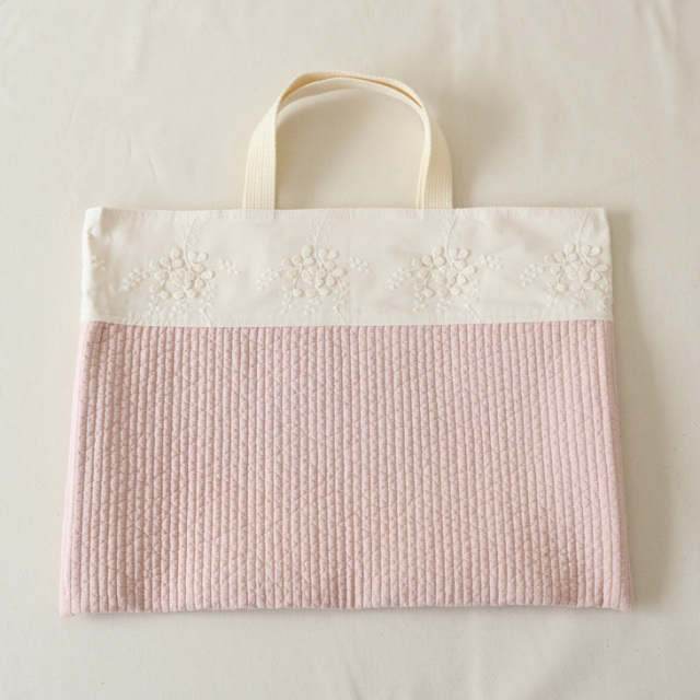 FLOWER EMBROIDERY]レッスンバッグ【2color】フラワーエンブロイダリー 