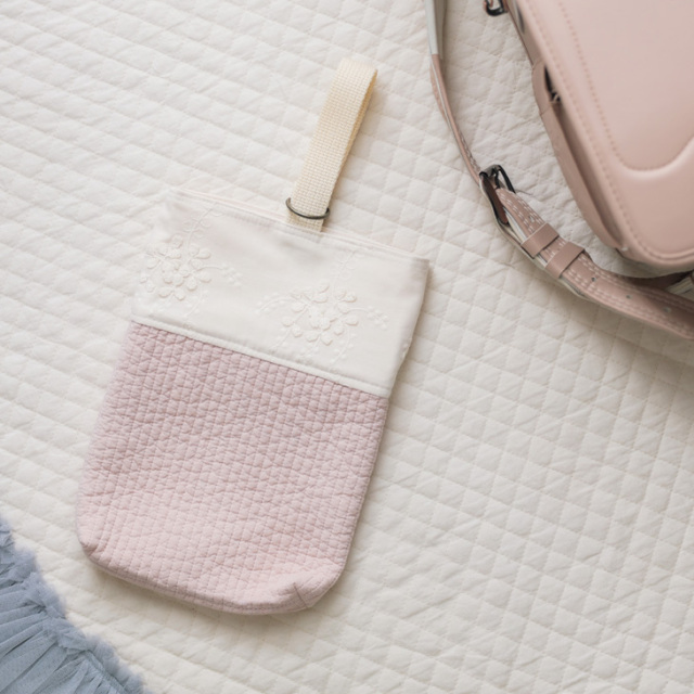 FLOWER EMBROIDERY]シューズバッグ【2color】フラワーエンブロイダリー  