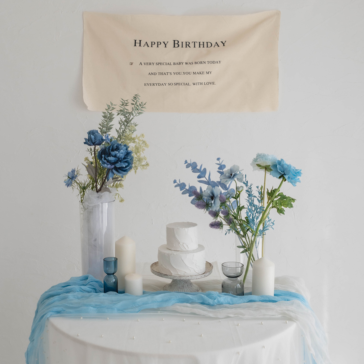 【おうちフォトレンタル】Bloom Memory - Mist Blue Flower｜2泊3日・往復送料込み