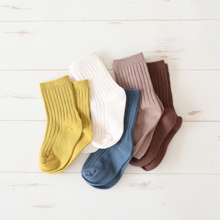 くすみカラーコットンベビーソックス[A]【5colors】