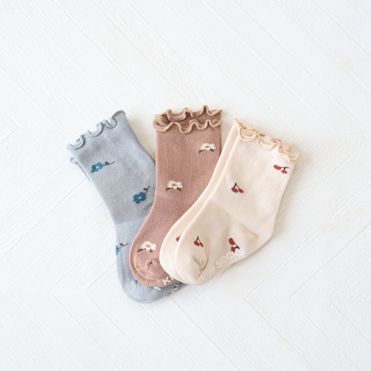 フローラルプリントベビーソックス【3colors】